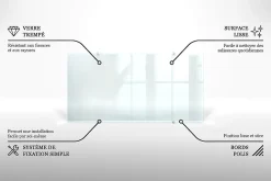 Panneau de protection transparent Tulup 120x60 cm pour cuisine avec fixations