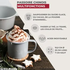 Passoire Chinois 10,5 cm de diamètre en inox Fackelmann