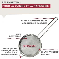 Passoire Chinois 10,5 cm de diamètre en inox Fackelmann