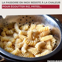 Passoire inox 24 cm avec anses Fackelmann