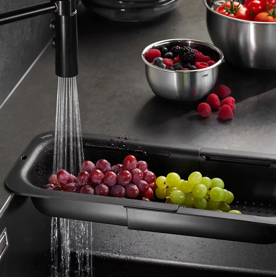 Passoire évier extensible colander Gefu DRENARE noir