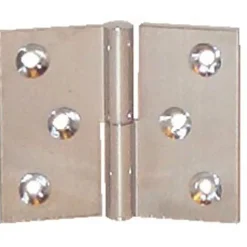 Paumelle laiton chromé 40x50mm droite nœud de 6mm axe acier - PO4150S03