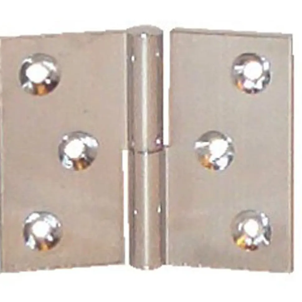 Paumelle laiton chromé 40x50mm droite nœud de 6mm axe acier - PO4150S03