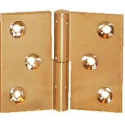 Paumelle laiton poli en 30x40mm gauche nœud de 6mm axe acier - PO3240S10