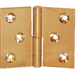 Paumelle laiton poli en 30x40mm gauche nœud de 6mm axe acier - PO3240S10