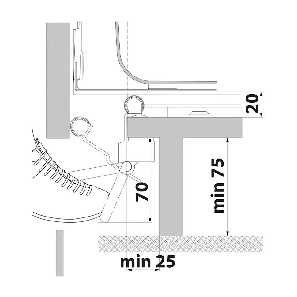 Pédale ouverture porte cuisine MOUV' - pédale ouverture tiroir