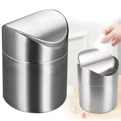 Petite Poubelle de 1,5L de Table inox
