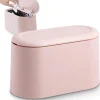 Petite Poubelle de Table de 1,8L avec Couvercle à Bouton-Poussoir rose