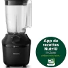 PHILIPS Blender Daily HR2041/41, 450W, 4 lames ProBlend 4, Bol plastique de 1,9L, Gourde, 1 vitesse + pulse, Noir
