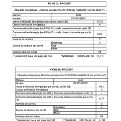 Piano de cuisson gaz 159l 7 feux inox Beko PF335325DX