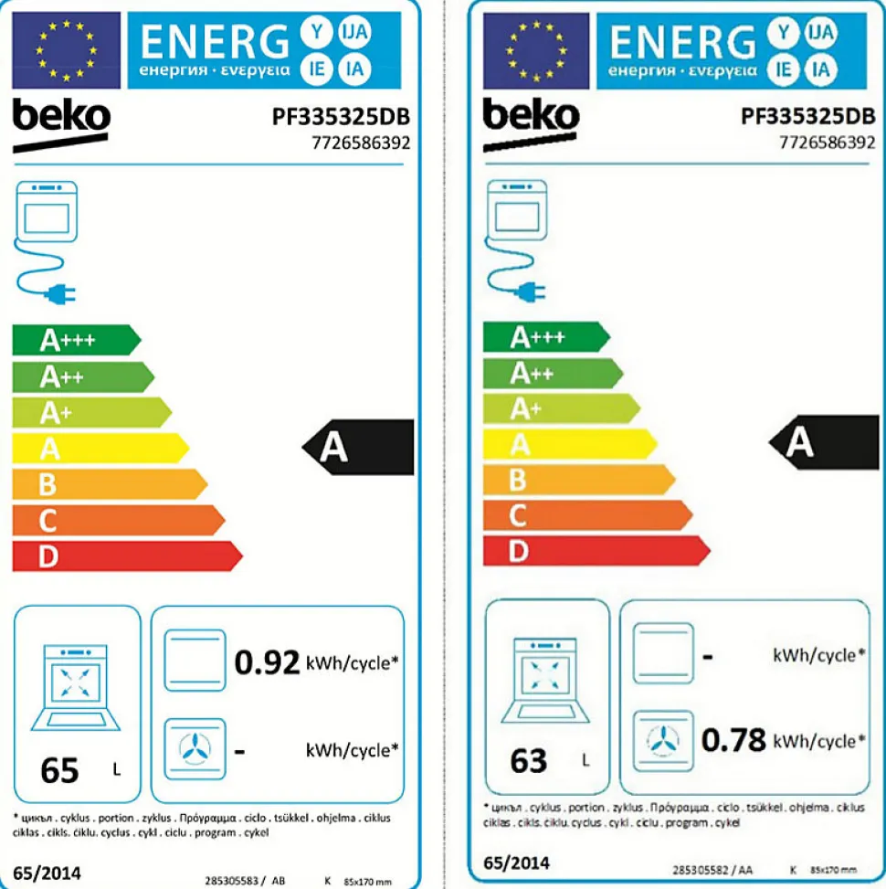 Piano de cuisson gaz 159l 7 feux noir Beko PF335325DB