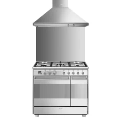 Piano de cuisson gaz 79L Concerto L. 90 x H. 90 cm SCB92MX8 Smeg inox