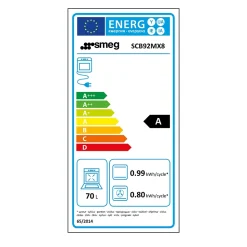 Piano de cuisson gaz 79L Concerto L. 90 x H. 90 cm SCB92MX8 Smeg inox
