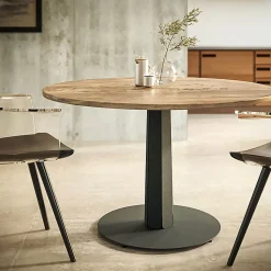 Pied central DECO-GEM pour table haute en acier finition époxy noir à visser, H.71 cm