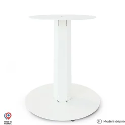 Pied central DECO-GEM pour table haute en acier finition époxy blanc à visser, H.71 cm