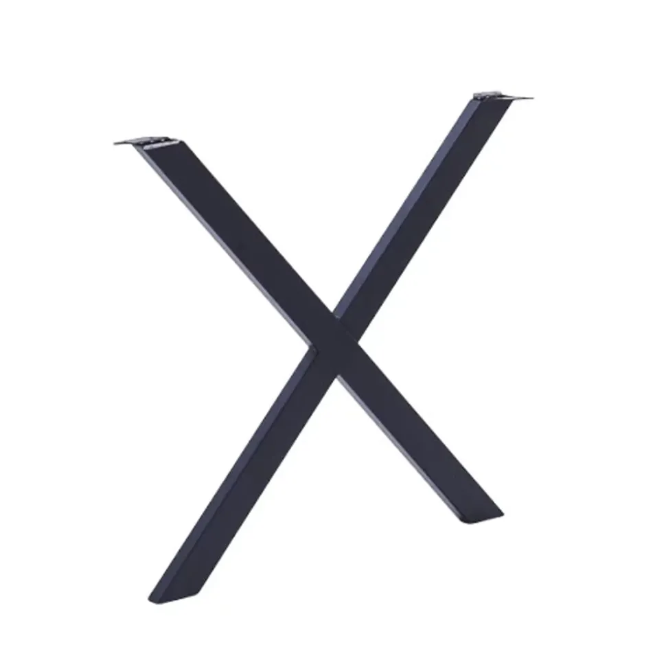 Pied de banc en croix Mottez en acier noir H. 40 cm