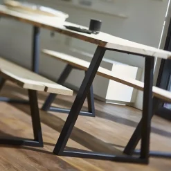 Pied de banc en trapèze Mottez en acier noir H. 40 cm