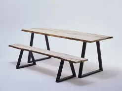 Pied de banc modèle trapèze Mottez H. 40 cm métal noir