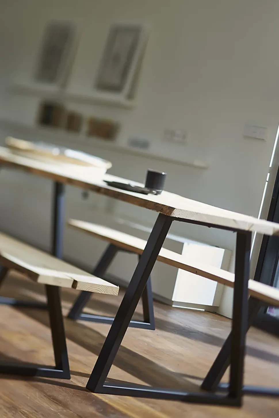 Pied de banc modèle trapèze Mottez H. 40 cm métal noir