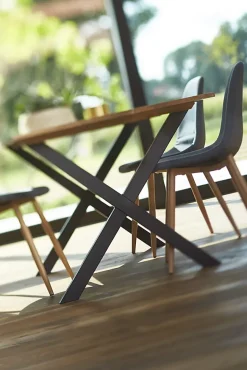 Pied de banc modèle X Mottez H. 40 cm métal noir