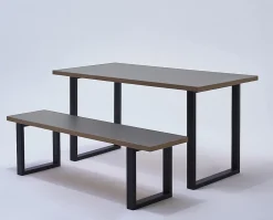 Pied de banc rectangulaire Mottez en acier noir H. 40 cm