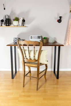 Pied de meuble cadre en acier noir Cime H. 71 cm