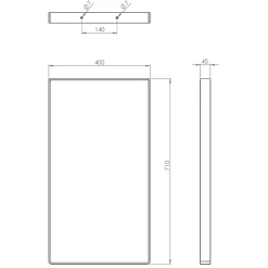 Pied de meuble cadre en acier noir Cime H. 71 cm