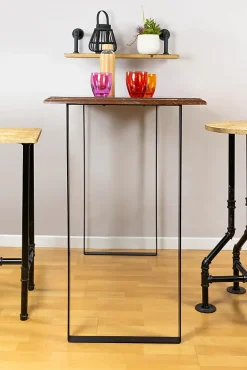 Pied de meuble cadre en acier noir Cime H. 85 cm