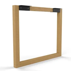 Pied de meuble cadre XL H. 71 cm Cime bois hêtre et métal noir