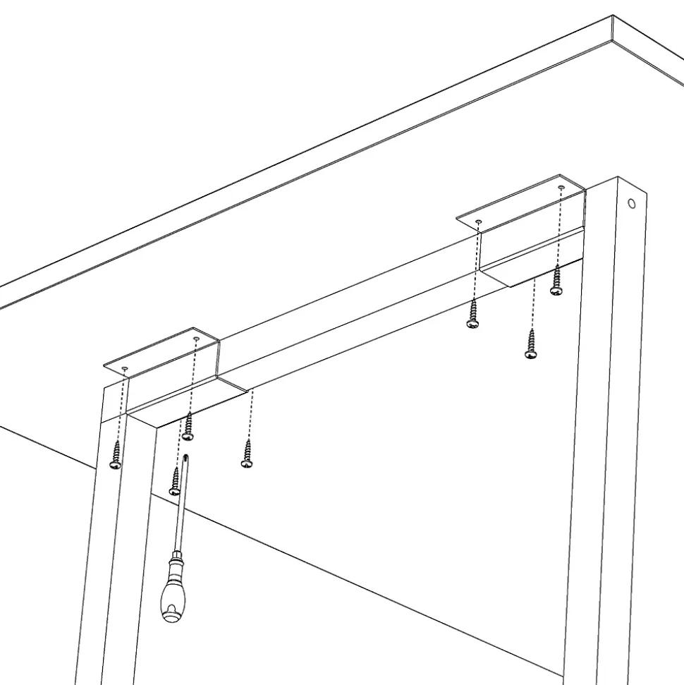 Pied de meuble cadre XL H. 71 cm Cime bois hêtre et métal noir