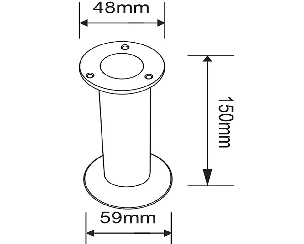 Pied de meuble de cuisine GoodHome Cisely H. 15 / 16.5 cm x ø 6 cm argent, 4 pièces