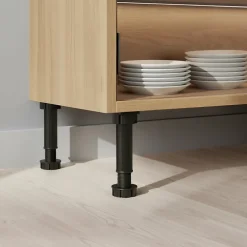 Pied de meuble de cuisine GoodHome H. 12.5 / 19.5 cm x ø 4.8 cm noir, 2 pièces