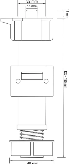 Pied de meuble de cuisine GoodHome H. 12.5 / 19.5 cm x ø 4.8 cm noir, 2 pièces