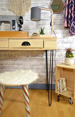 Pied de meuble en triangle en acier noir Cime H. 71 cm