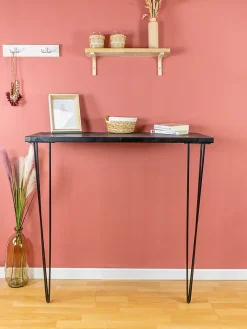 Pied de meuble en triangle en acier noir Cime H. 87 cm