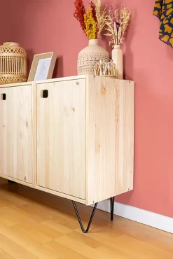 Pied de meuble en triangle en acier noir Cime H. 16 cm