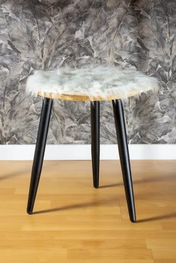 Pied de meuble fuseau en acier noir Cime H. 41 cm