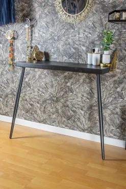 Pied de meuble fuseau en acier noir Cime H. 71 cm