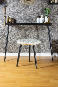 Pied de meuble fuseau en acier noir Cime H. 71 cm