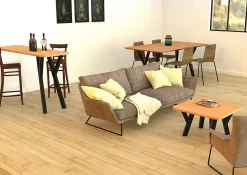 Pied de meuble Yes H. 35 cm Cime acier noir