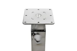 Pied de plan de travail carré en acier chromé Cime Zoom H. 70 / 110