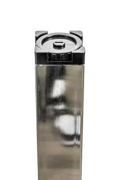 Pied de plan de travail carré en acier chromé Cime Zoom H. 70 / 110