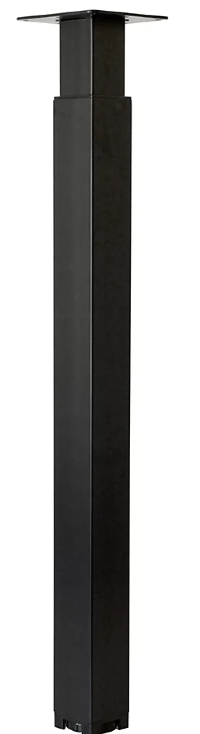 Pied de plan de travail carré en acier époxy noir Cime Zoom H. 70 / 110 cm