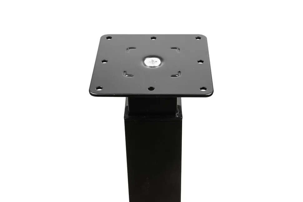 Pied de plan de travail carré en acier époxy noir Cime Zoom H. 70 / 110 cm