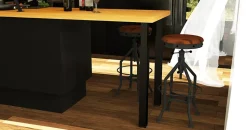 Pied de plan de travail carré en acier époxy noir Cime Zoom H. 70 / 110 cm