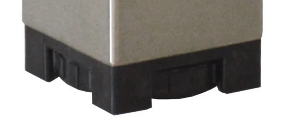 Pied de plan de travail carré en acier époxy nickelé brossé Cime Zoom H. 70 / 110 cm