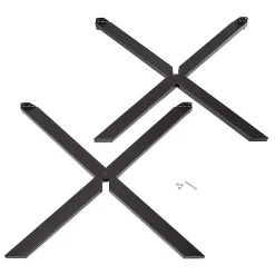 Pied de table central Mottez en acier noir H. 71 x P. 78 cm