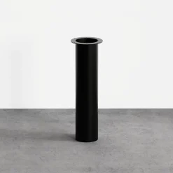 Pied de table colonne RAPHAEL en acier tube Rond droit large Noir H 71 x l 16 cm