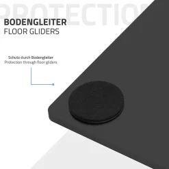 Pied de table double ML-Design hauteur 72 cm noir mat métal acier thermolaqué design industriel