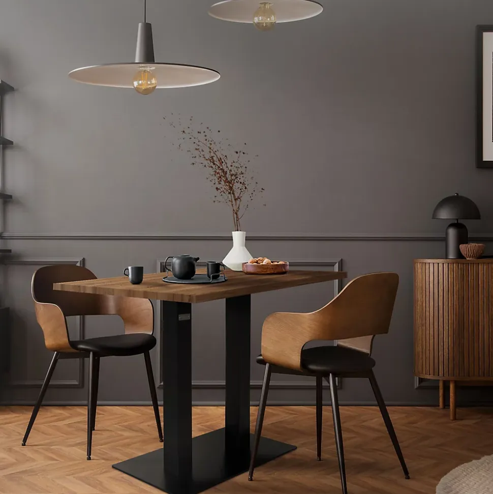 Pied de table double ML-Design hauteur 72 cm noir mat métal acier thermolaqué design industriel